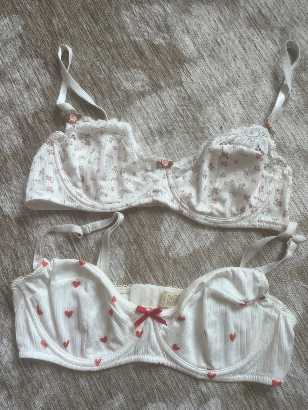 SHEIN Set of 2 Heart / Floral Bras